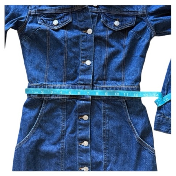 Topshop Denim Long Sleeve Button Down Dress size 4 - Picture 8 of 10